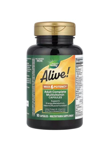 Мультивітаміни без заліза Alive! Adult Complete Multivitamin 90 капсул Nature's Way (359473921)
