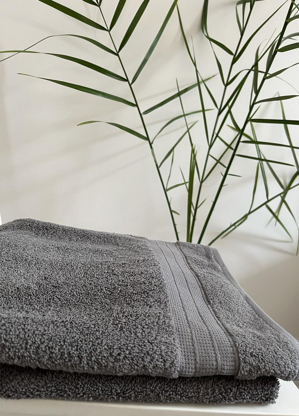Банний рушник махровий 70×140 см Vishnya сірий
