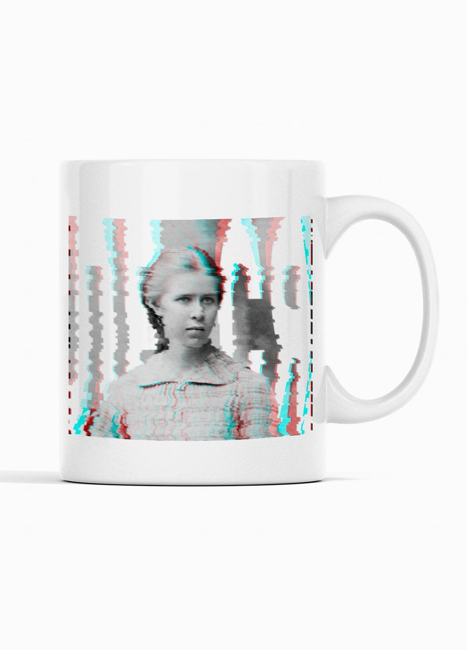 Белая кружка с патриотическим принтом "Леся Украинка. Фото Леся Украинка" Push IT Кавун Чашка (316112726)