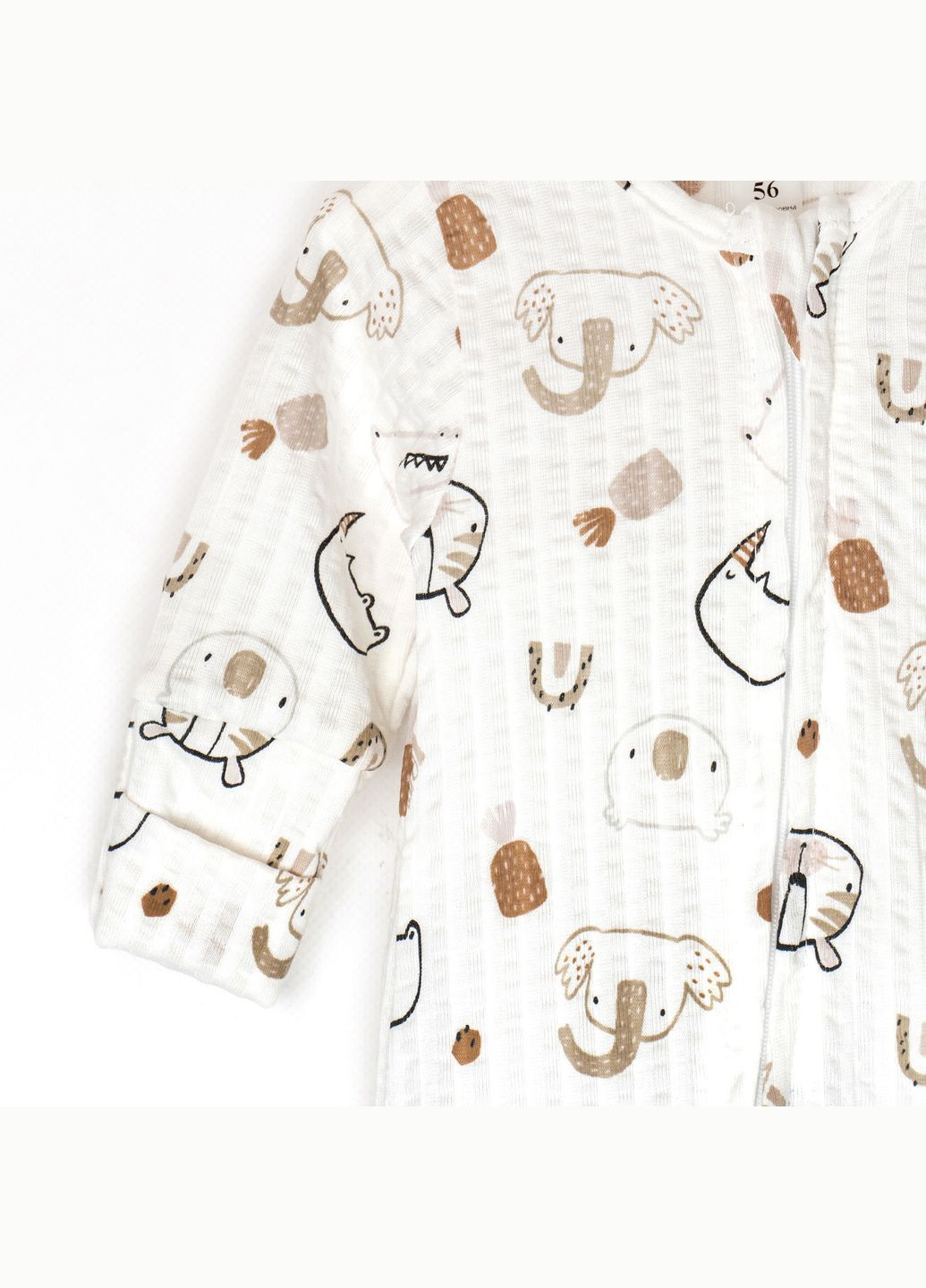 Чоловічок для немовлят на блискавці Rhino Молочний dexter's (333984632)