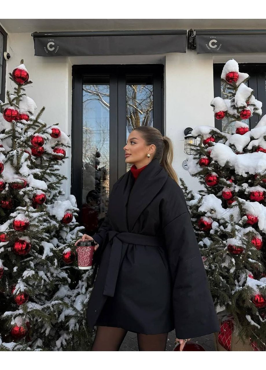 Черный Пуховик No Brand