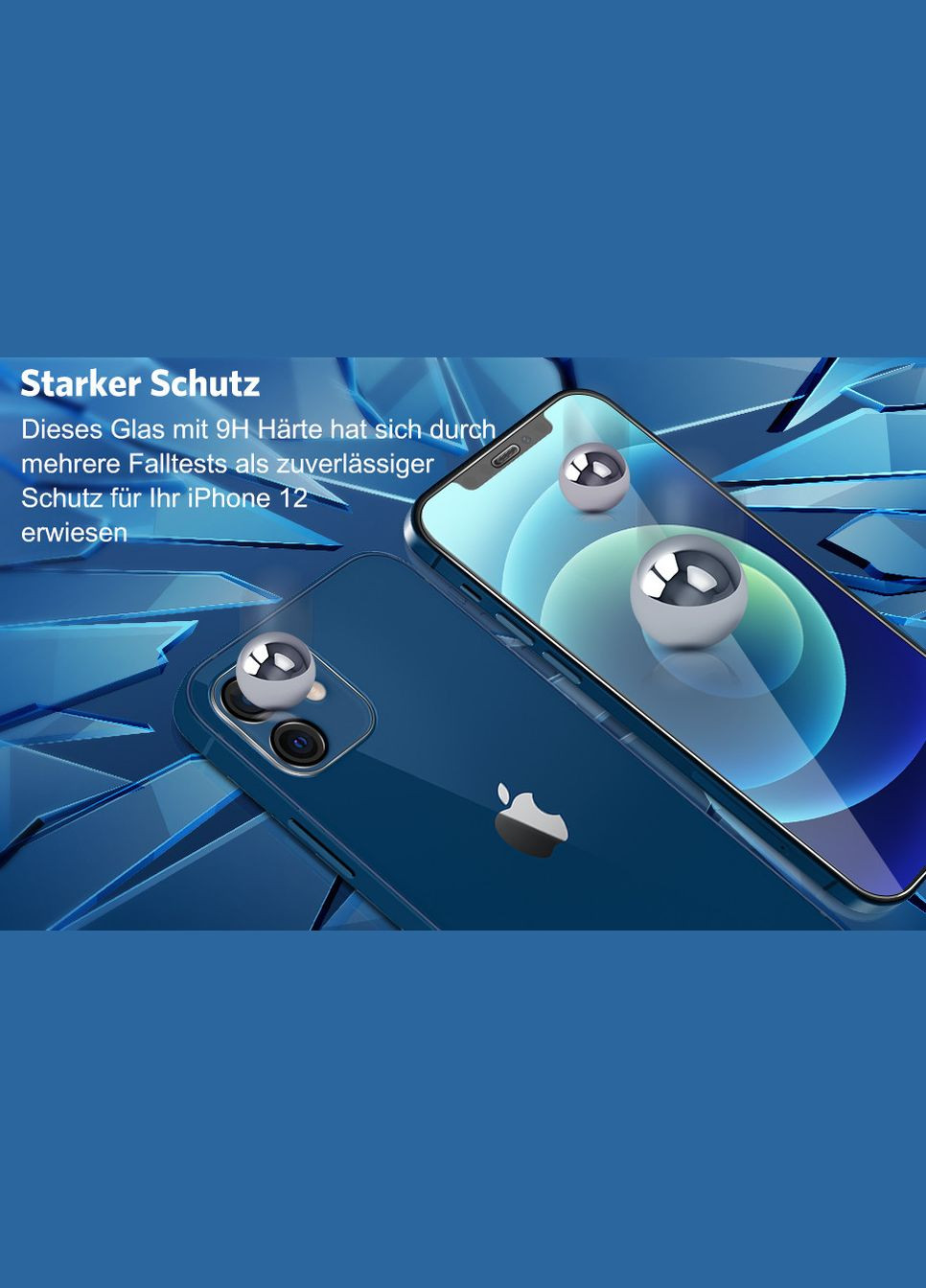 Комплект защитного стекла для iPhone 12 6.1 дюйма устройством для установки рамки OMOTON (302020107)