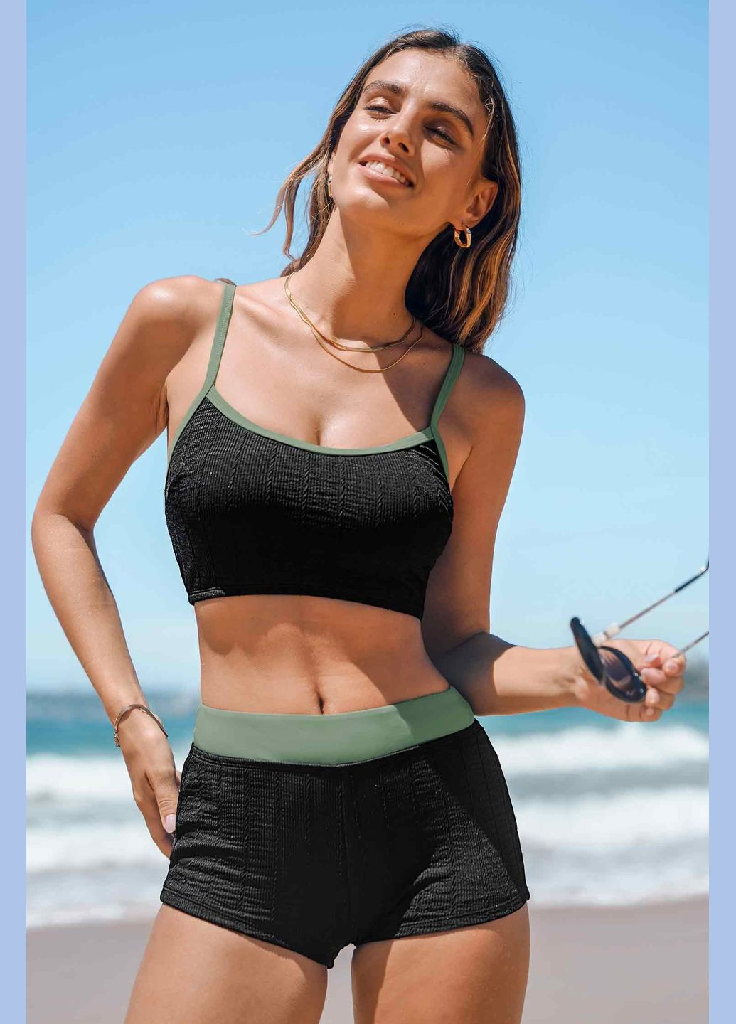 Черный летний купальник CUPSHE