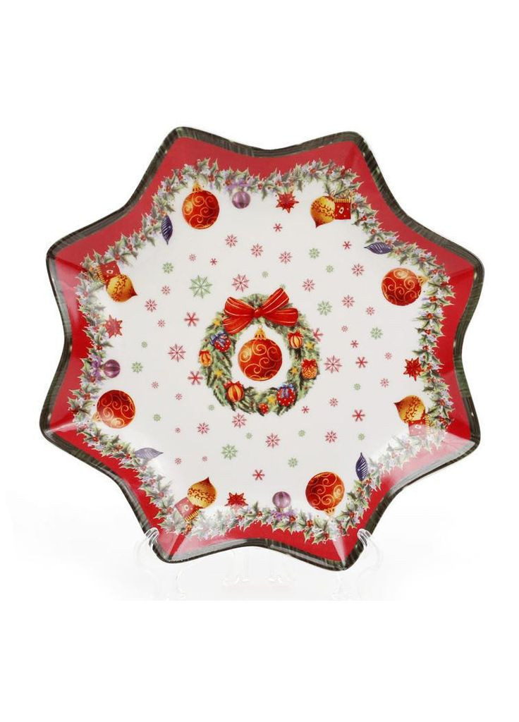 Тарілка фарфорова "Різдвяний орнамент" Ø20.5см Bona (365248054)