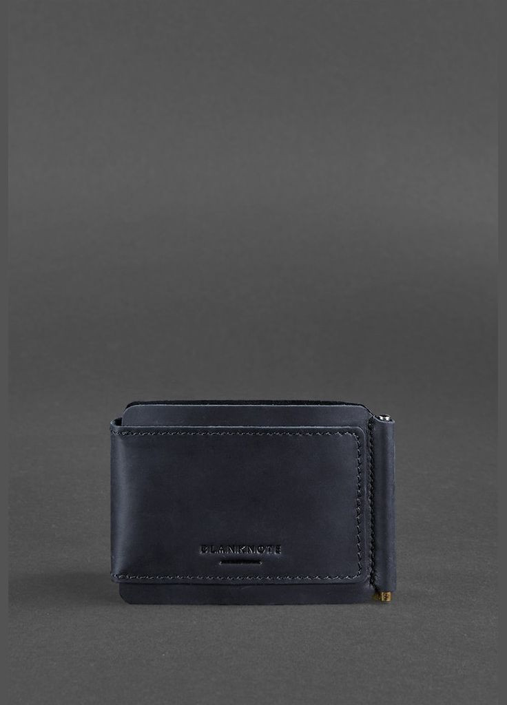 Чоловіче шкіряне портмоне синє 10.0 затиск для грошей Crazy Horse (A-026813) BlankNote (328444712)