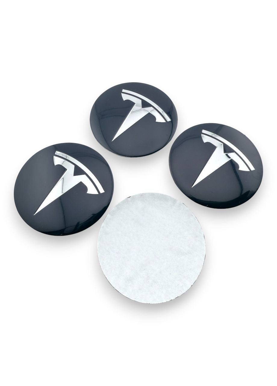 Наклейка з логотипом Тесла 56 мм алюмінієва графіт 1 штука. Tesla (354698669)