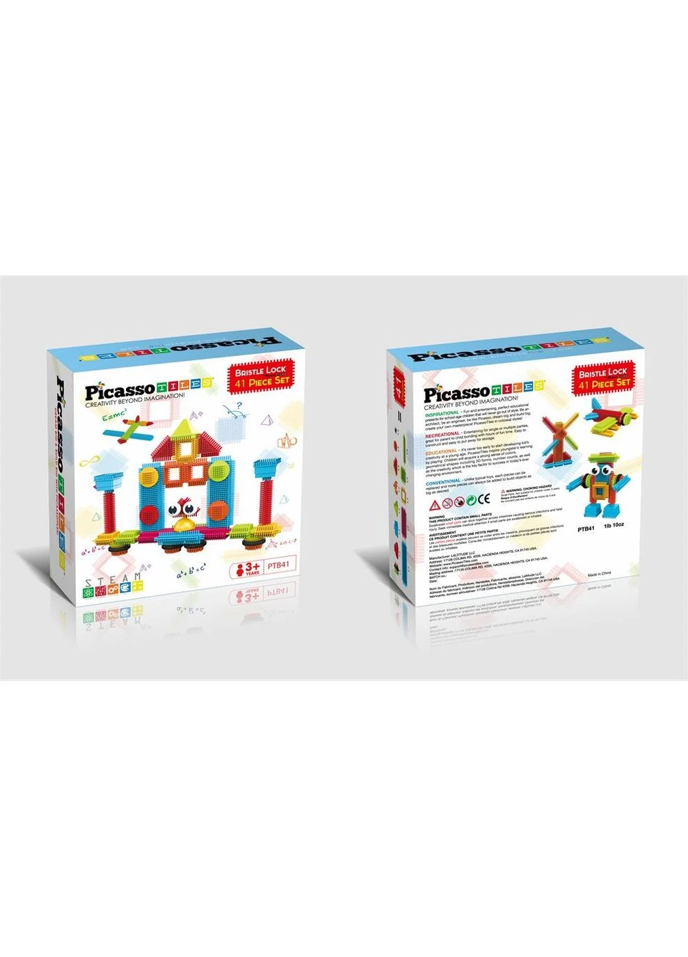Конструктор HEDGEHOG BUILDING BLOCKS SET PTB41/27384 PICASSO TILES, 41 деталь, в коробці No Brand (381082938)