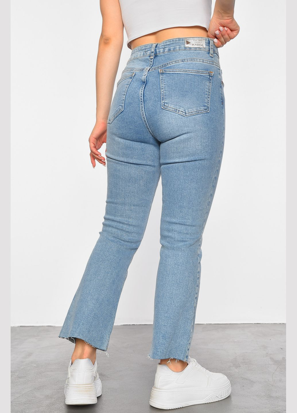 Джинси жіночі блакитного кольору Let's Shop - (302661366)