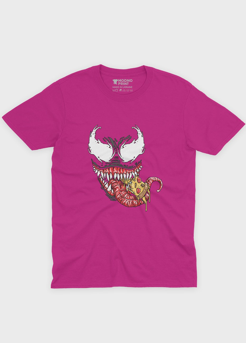 Розовая демисезонная футболка для девочки с принтом супервор - веном (ts001-1-fuxj-006-013-015-g) Modno