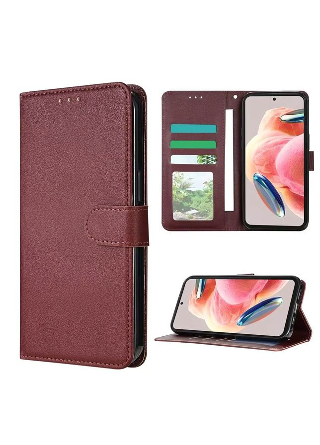 Чохол-книжка для Redmi 13 Бордовий магніт шнурок Xiaomi (322145940)