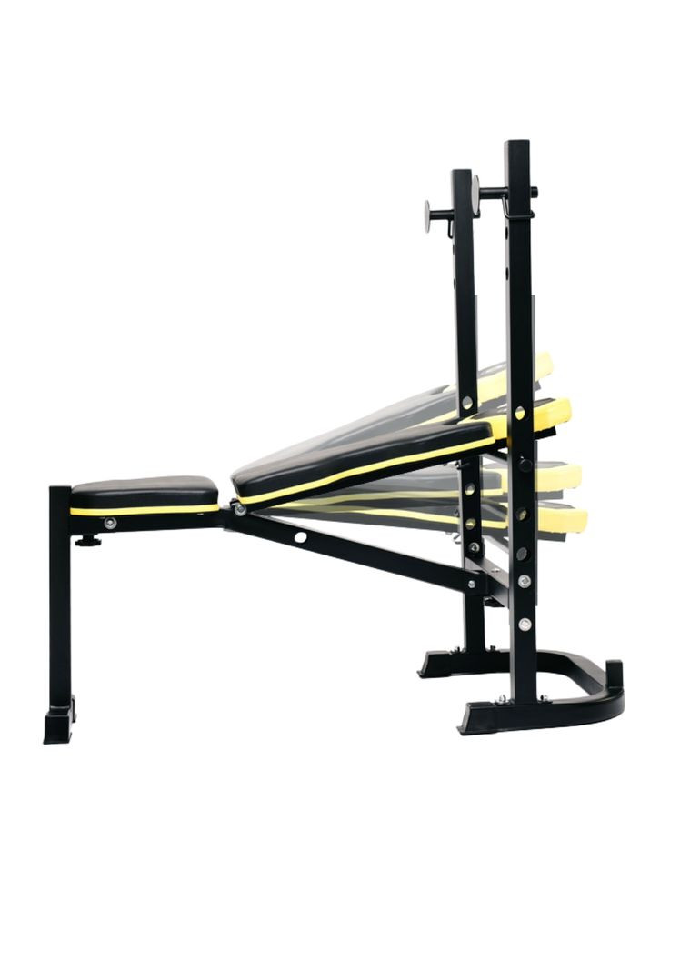 Тренировочная скамейка WB-003 горизонтальная для жима со стойкой под штангу. Besport (365718076)