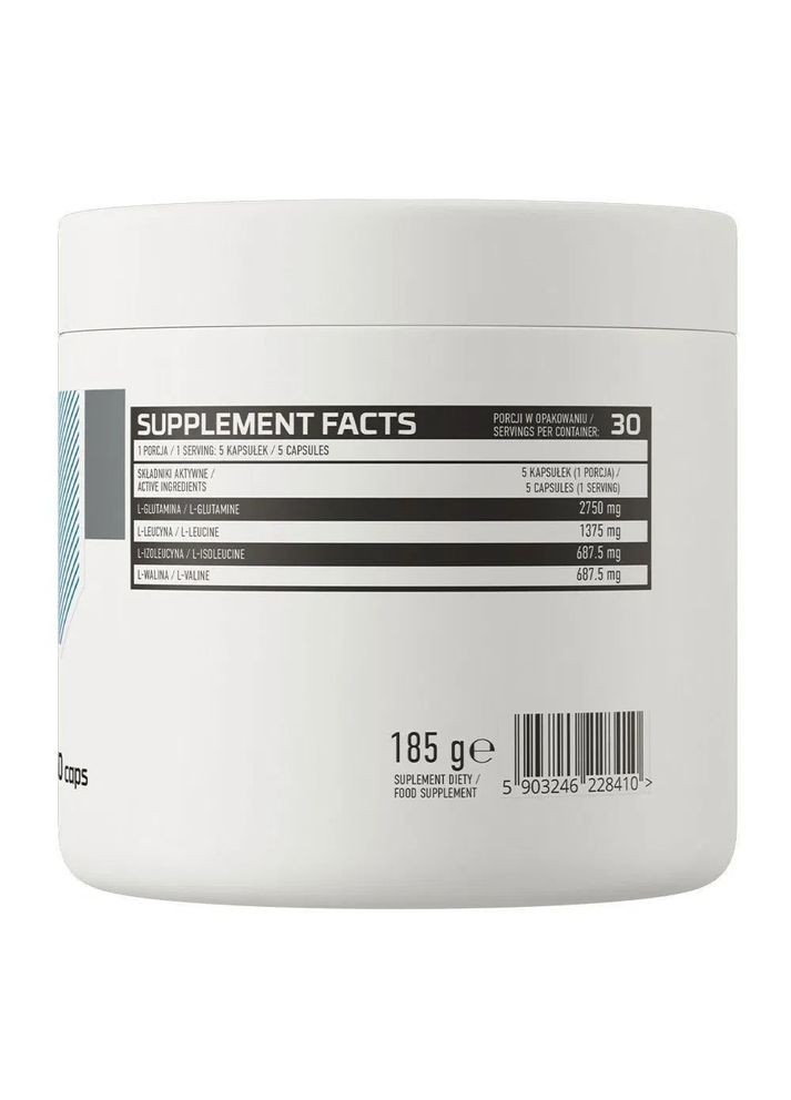 BCAA + глютамин 1100 мг (BCAA + GLUTAMINE 1100) 150 капсул Ostrovit (361115381)