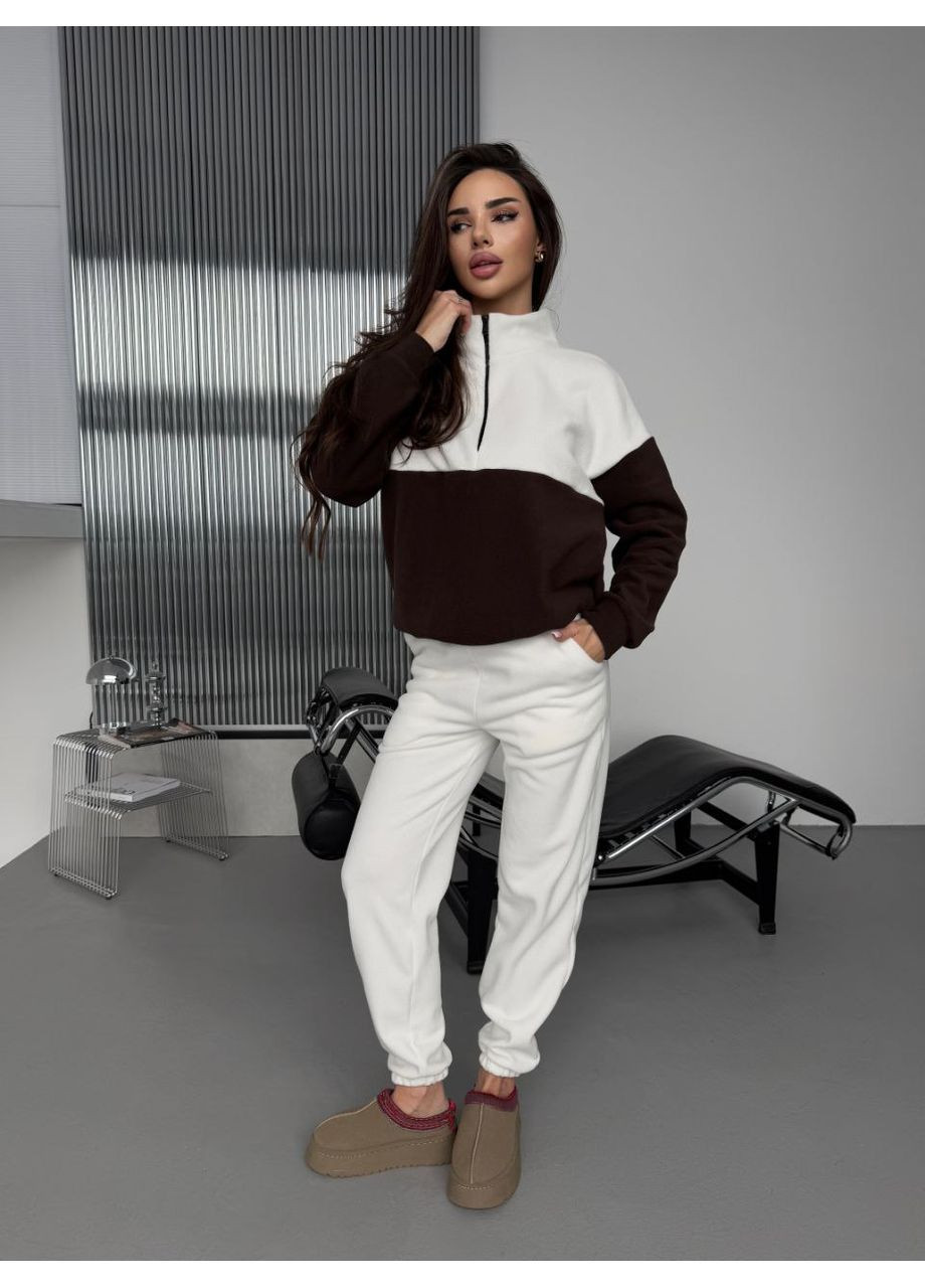 Спортивный флисовый костюм турецкий Флис Полар,кофта с вороном на молнии и брюки Джогеры Україна (367047213)