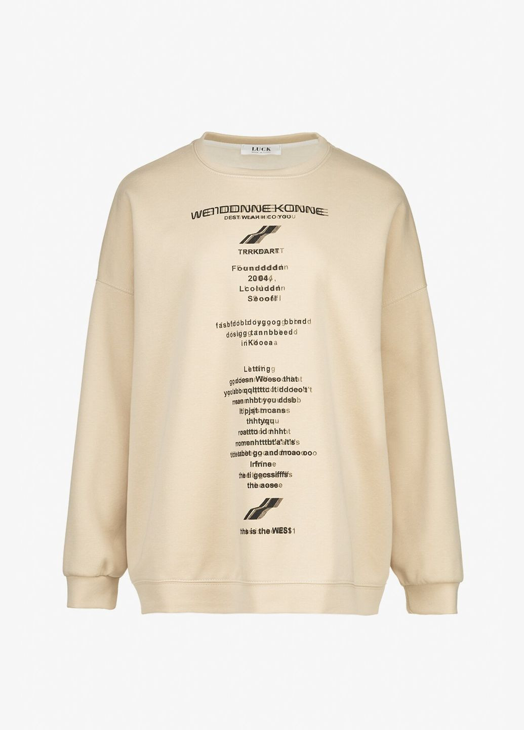 Бежевий cвітшот з принтом жіночий 6019-bp shop (2000990896193) Luck (364254879)