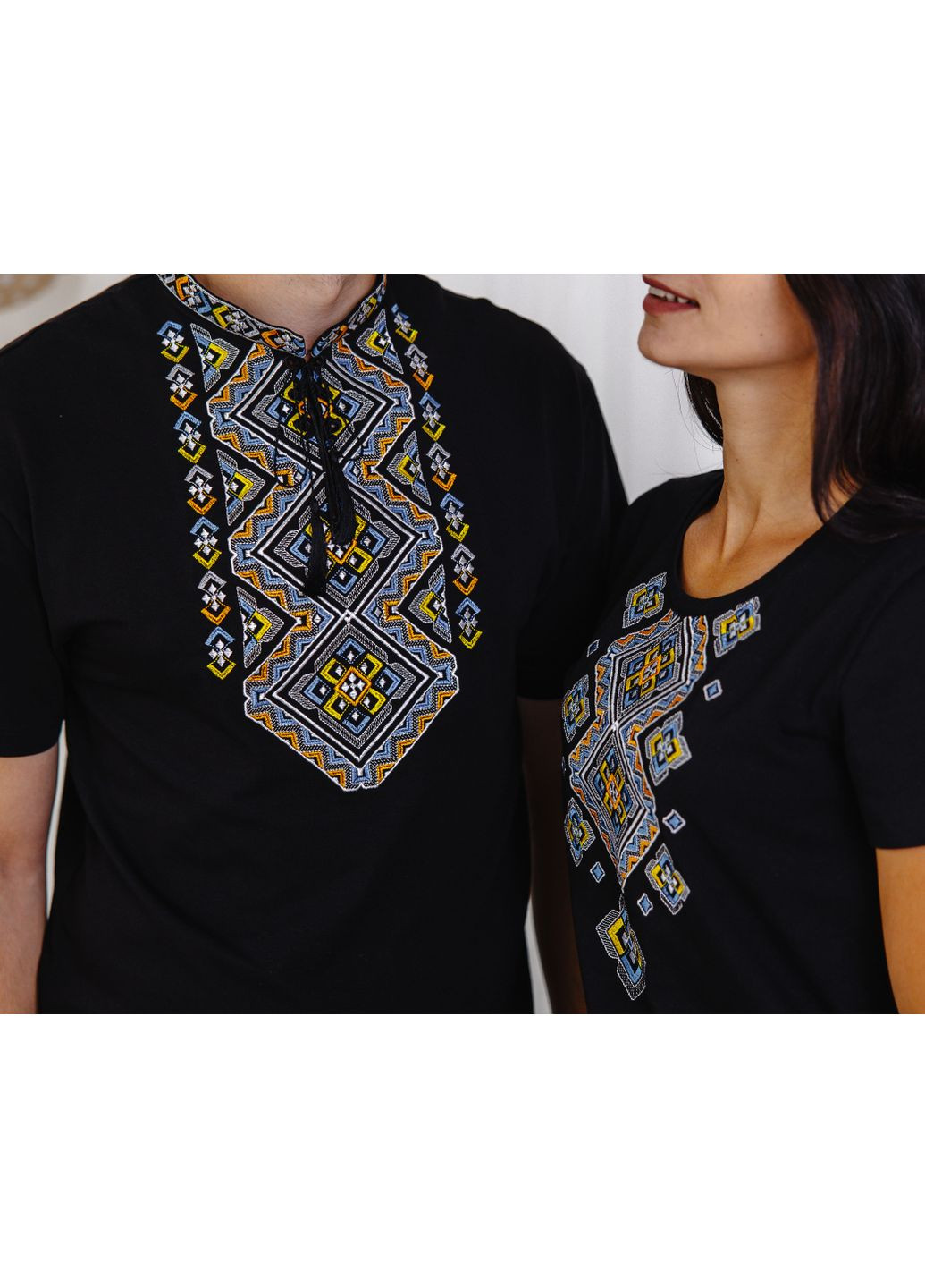 Чорна футболка вишиванка чоловіча чорна xrmaster етніка s візерунок орнамент трикотаж (357489906)
