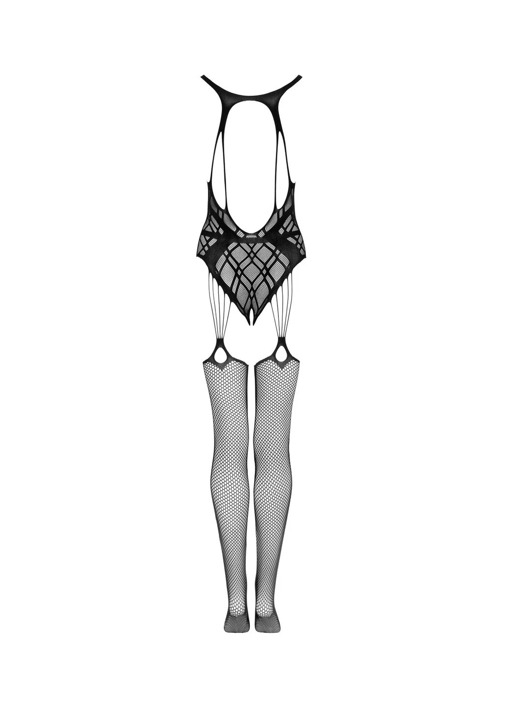 Бодістокінг Bodystocking G324 black, силуетний малюнок Obsessive (297586903)