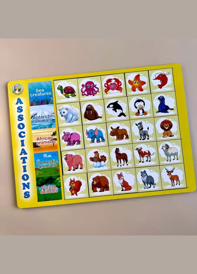 Дерев'яний пазл-вкладиш "Асоціації - види тварин" (ПСД133) PSD133, 25 плашок Ubumblebees (302010319)