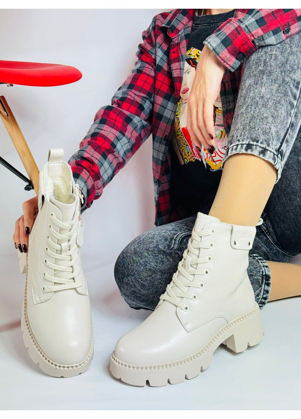 Зимние 250 ботинки зимние бежевые кожаные KDSL