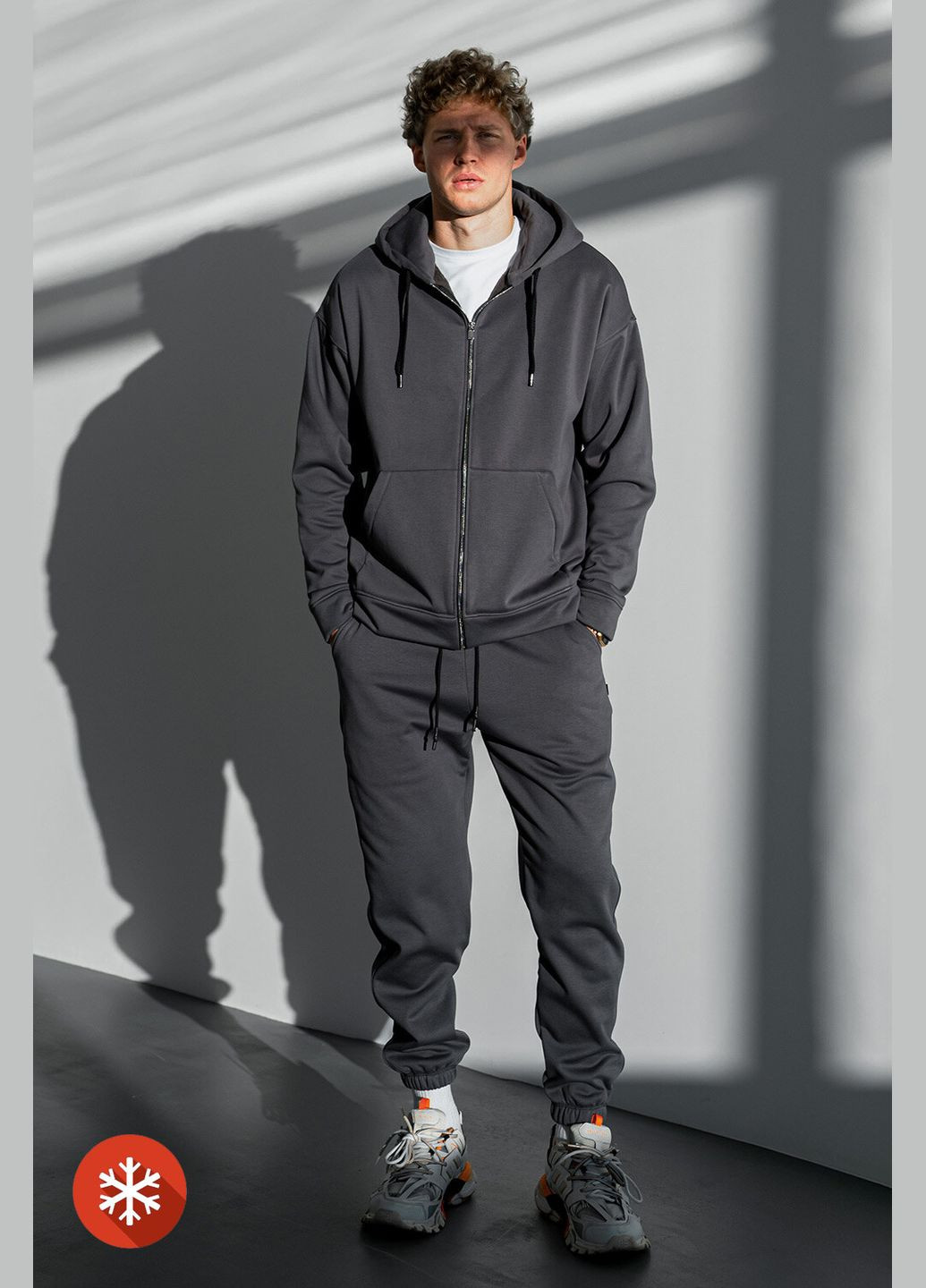 Чоловічий теплий костюм на блискавці ZIP FUR Графіт Teamv (316355035)