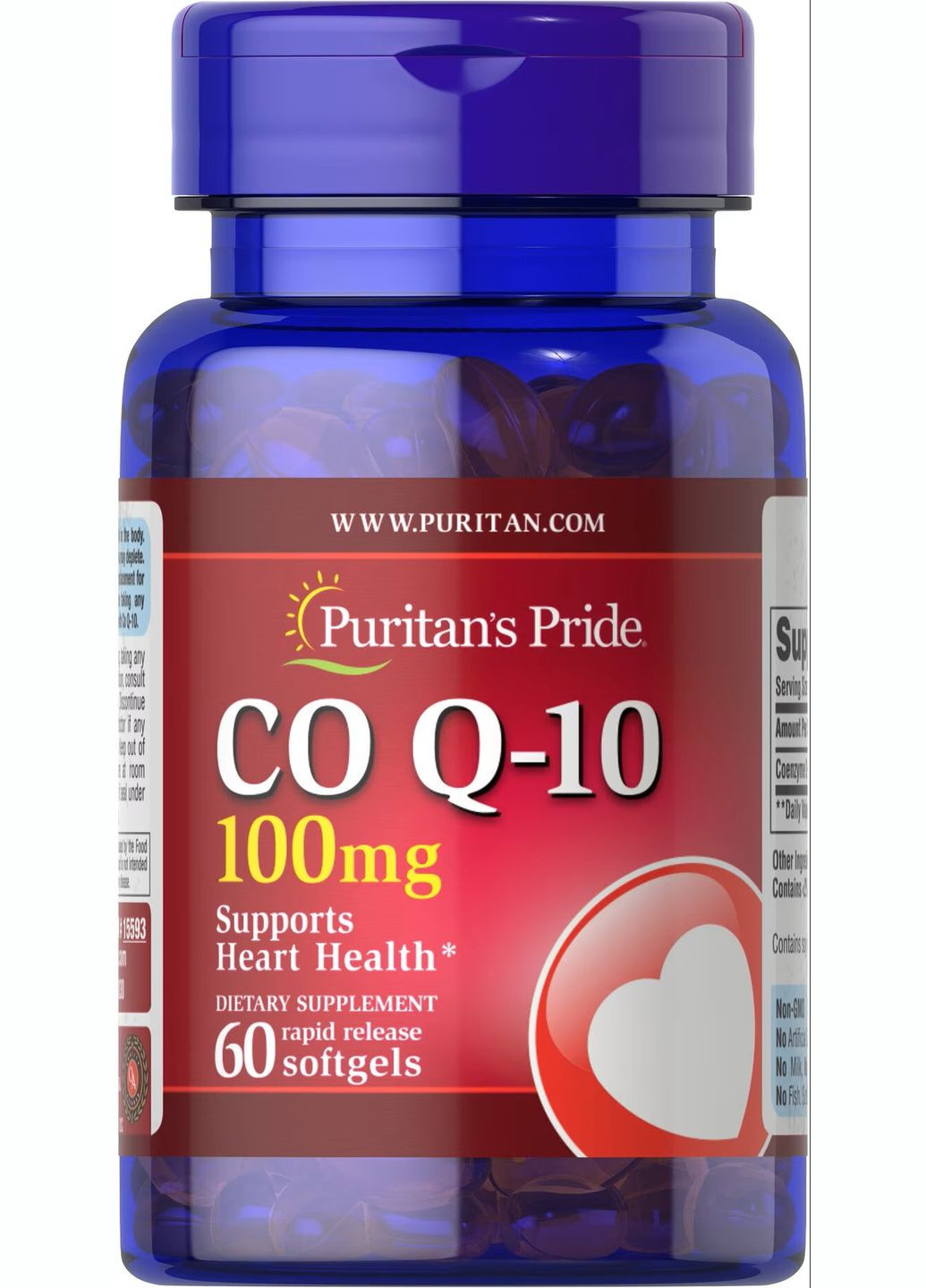 Коэнзим Puritan's Pride CO Q-10 100 mg (Q-SORB) 60 Softgels Puritans Pride (291848542)