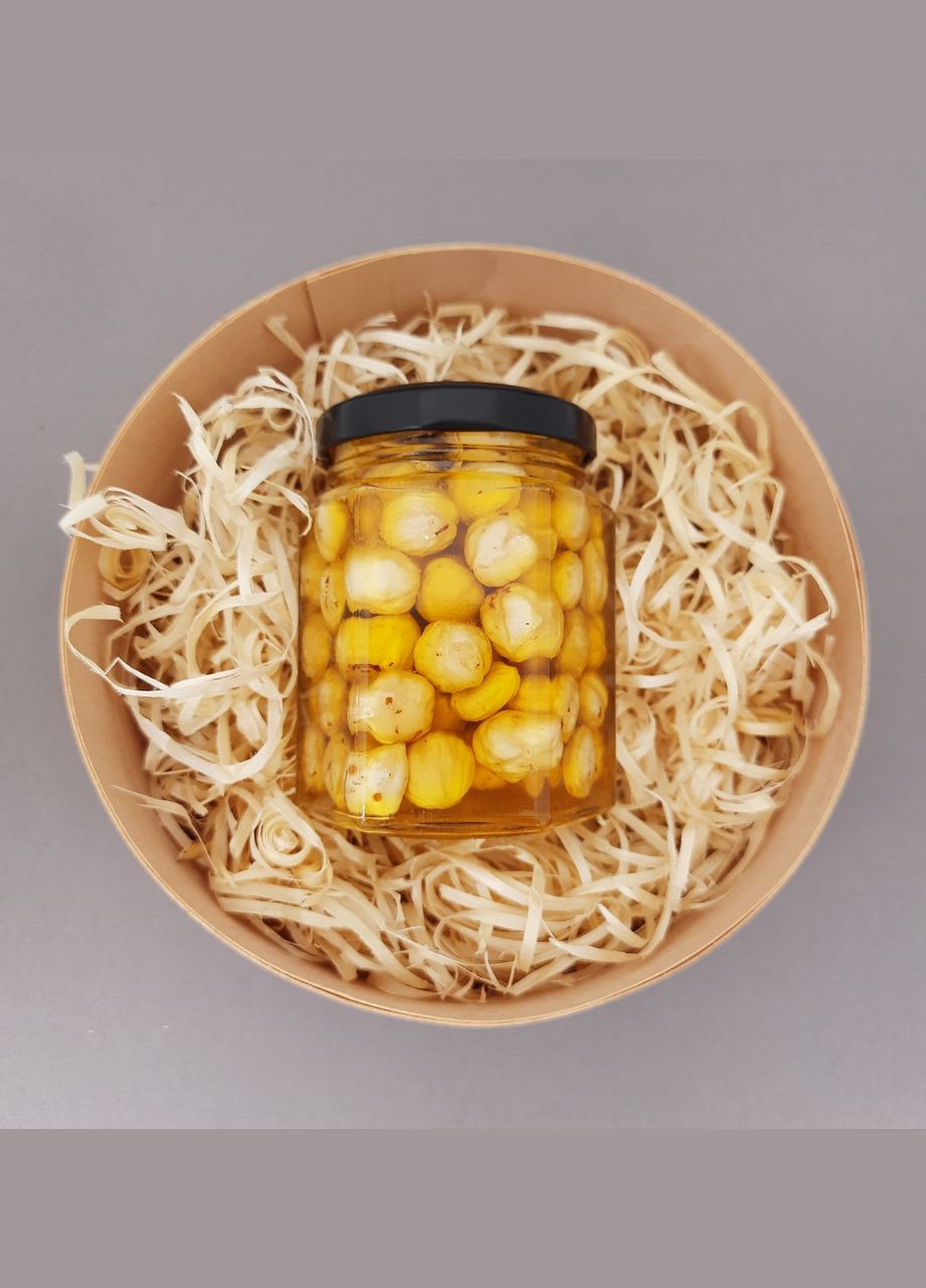 Орехи с медом в стеклянной шестиугольной баночке весом 240 граммов. Фундук. Царство Меду (330027666)