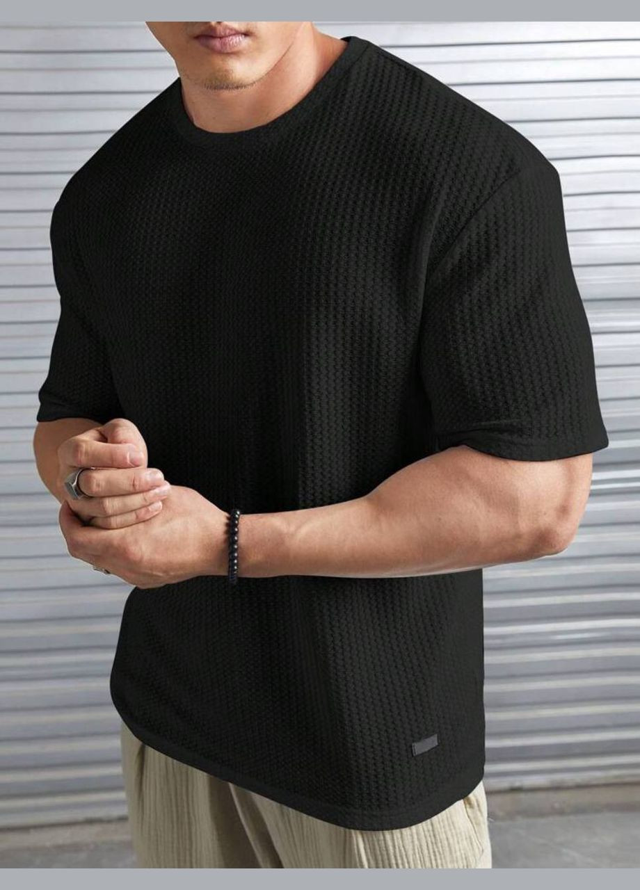 Черная футболка мужская с коротким рукавом No Brand