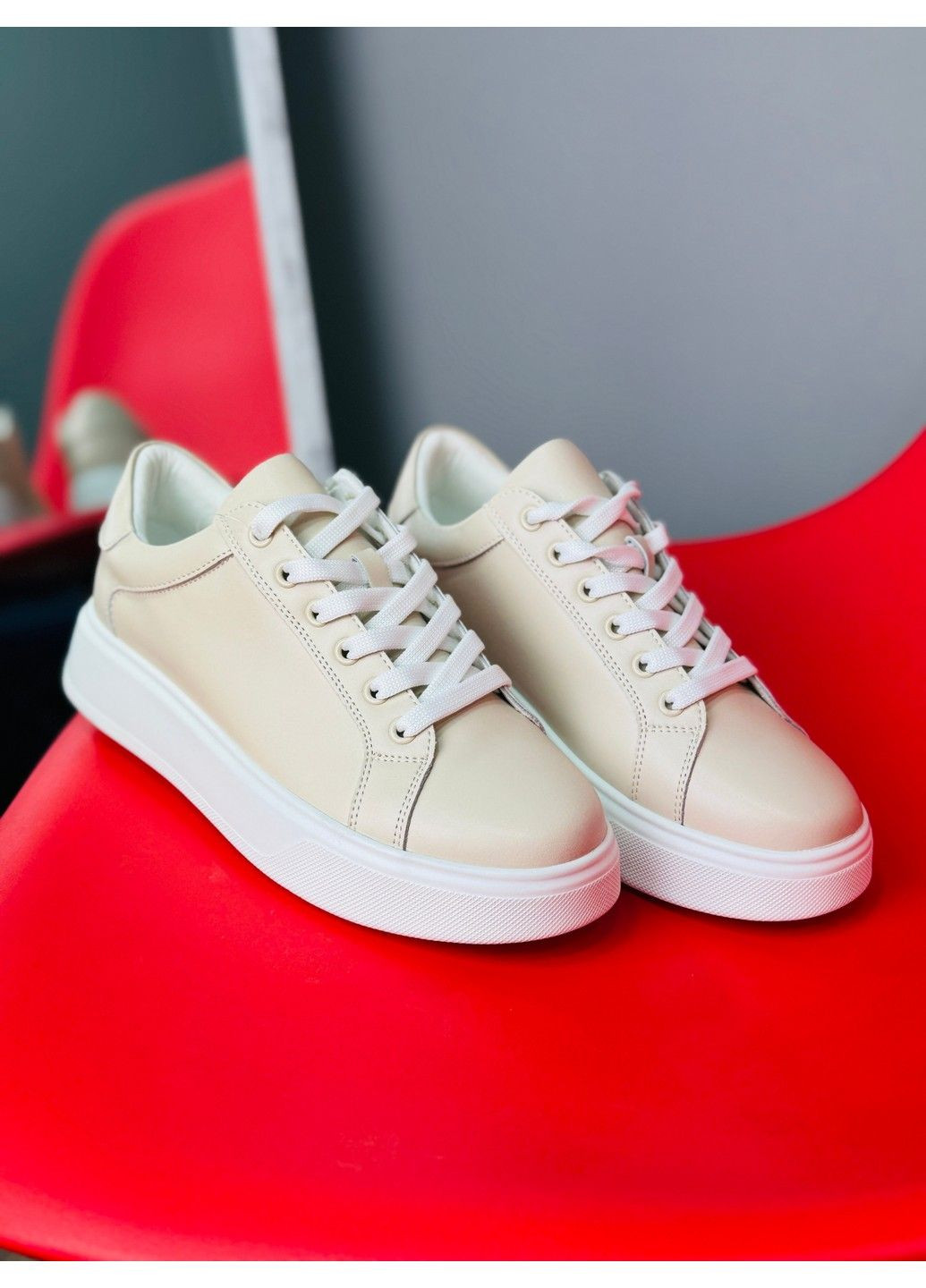 295 Кросівки Шкіряні Бежеві Hengji бежеві демісезони (317831806)