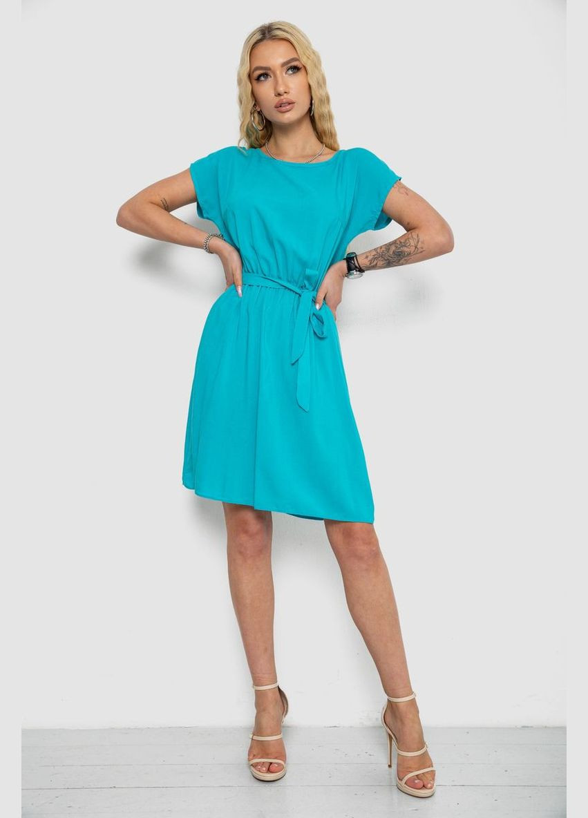Бірюзова сукня однотонна, колір салатовий, Ager