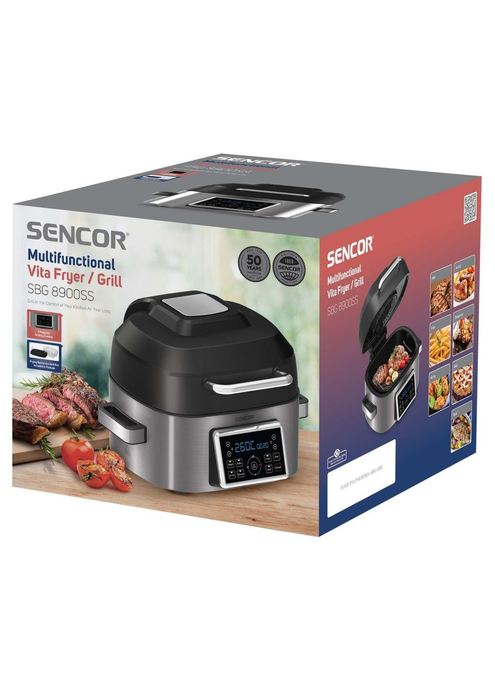 Мультипечь Vita, 1660Вт, чаша6л, сенсорное управл., 40-265°C, 7 программ, металл/пластик, серо-черный Sencor (315600535)