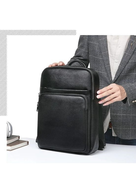 Современный мужской рюкзак из натуральной кожи для путешествий и повседневного использования Qvant 230728 - Черный Tiding Чоловічі шкіряні рюкзаки (366889837)