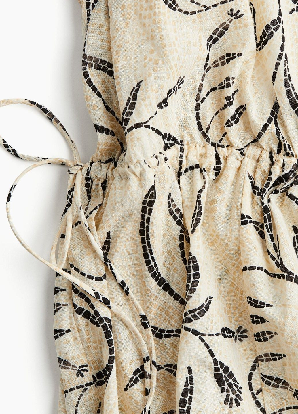 Светло-бежевое кэжуал платье H&M с рисунком