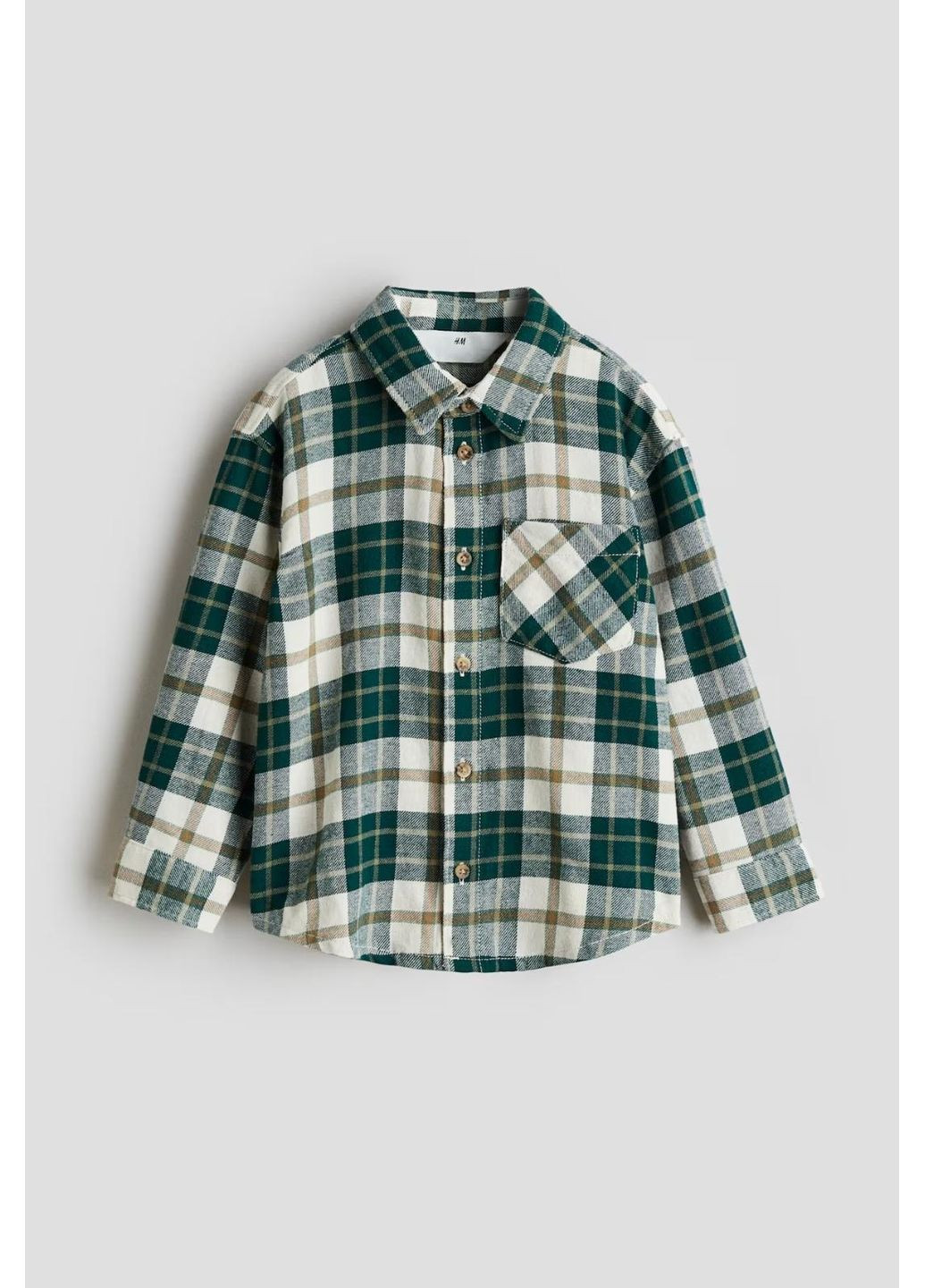 Дитяча сорочка для хлопчика в клітинку Зелена (25091202) H&M (361680022)