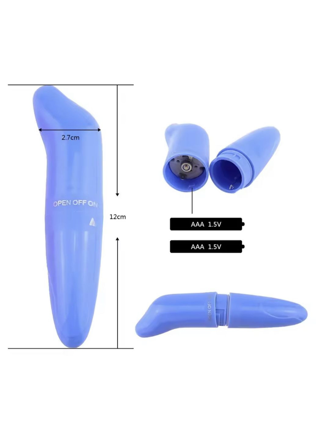 Синий мини-вибратор "Дельфин" для точечной стимуляции No Brand (341305825)