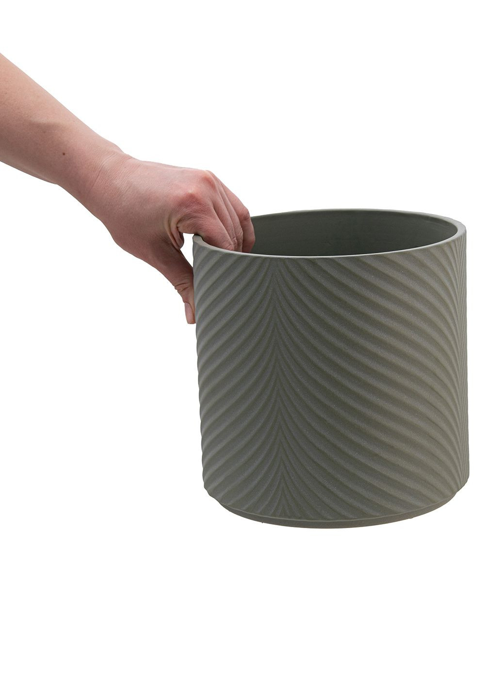 Кашпо для цветов elemi Листок 19 см керамическое 4,5 л темно-зеленое Мамин Посуд (336213689)