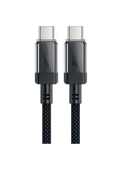 Дата кабель USB-C to USB-C 1.2m 60W stainless steel C12-03 Black (6974316283317) Acefast (340405794)