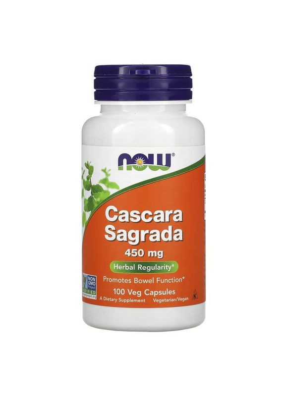 Натуральна добавка Cascara Sagrada 450 mg, 100 вегакапсул Now (334705232)