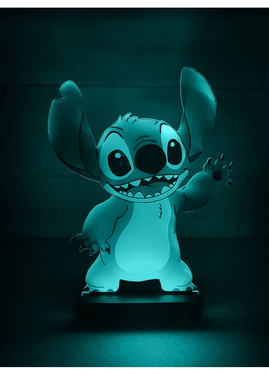 Дитячий нічник Стич / Stitch на чорній підставці Creative (355388161)