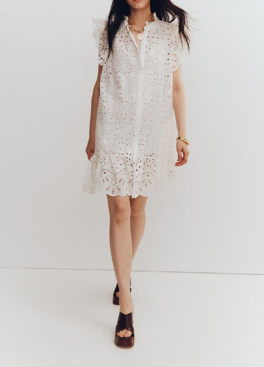 Білий кежуал сукня H&M однотонна