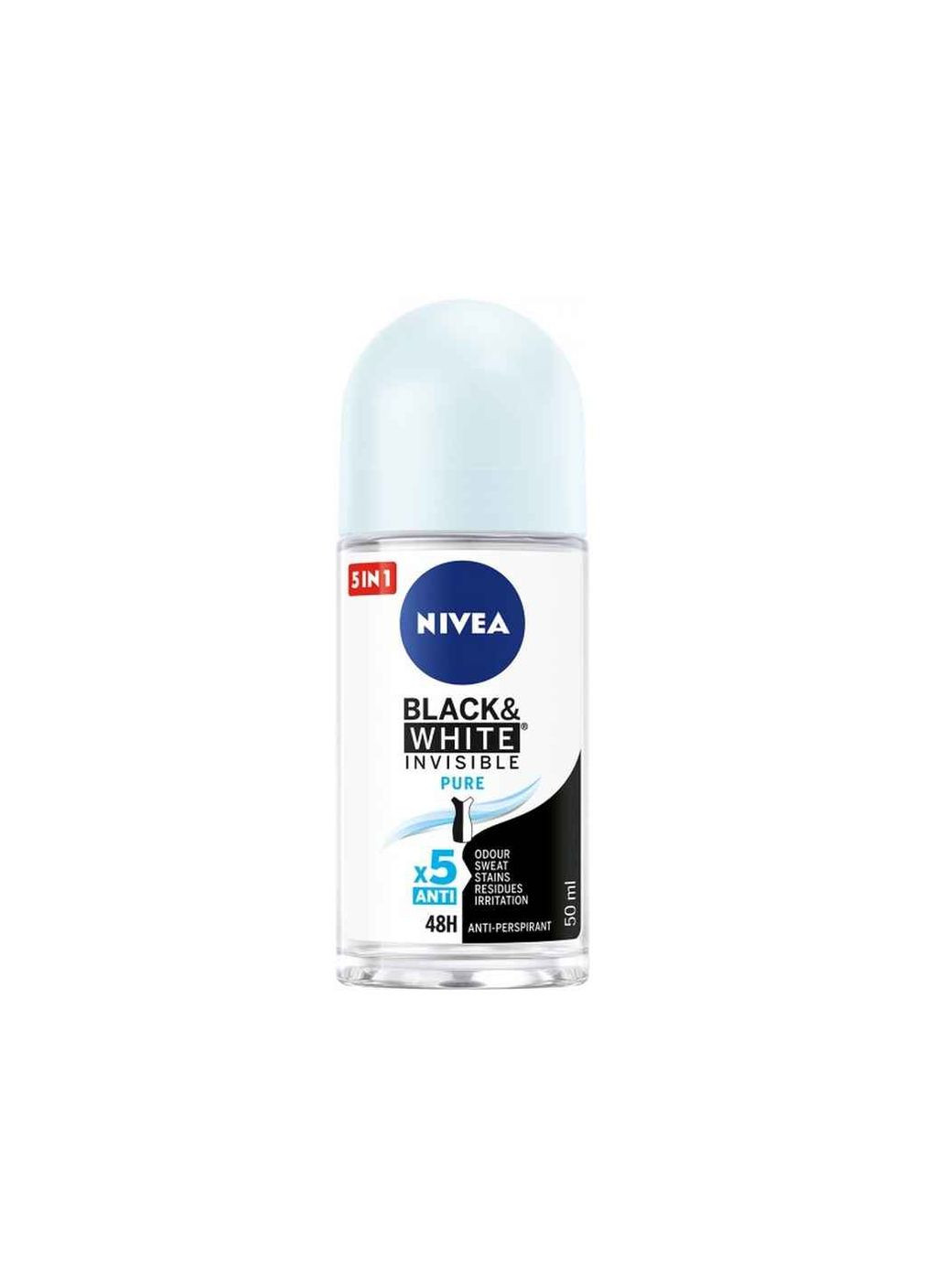 Антиперспірант роликовий 50мл BLACR & WHITE INVISIBLE Nivea (354341981)