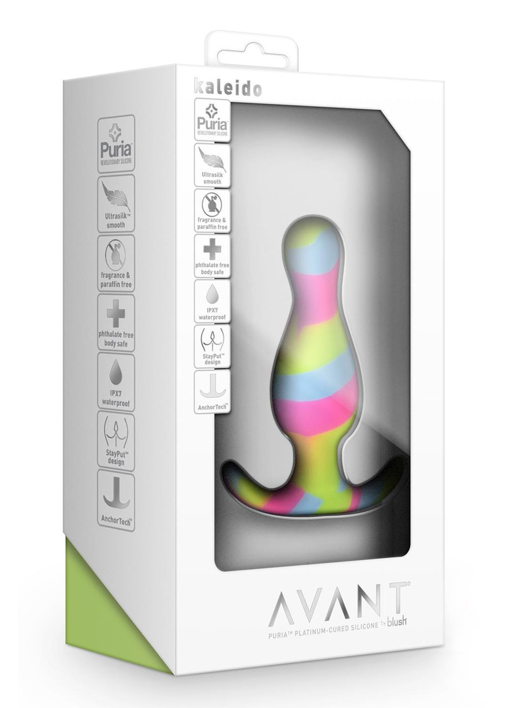 Анальна пробка різнокольорова AVANT KALEIDO LIME Blush (306441834)