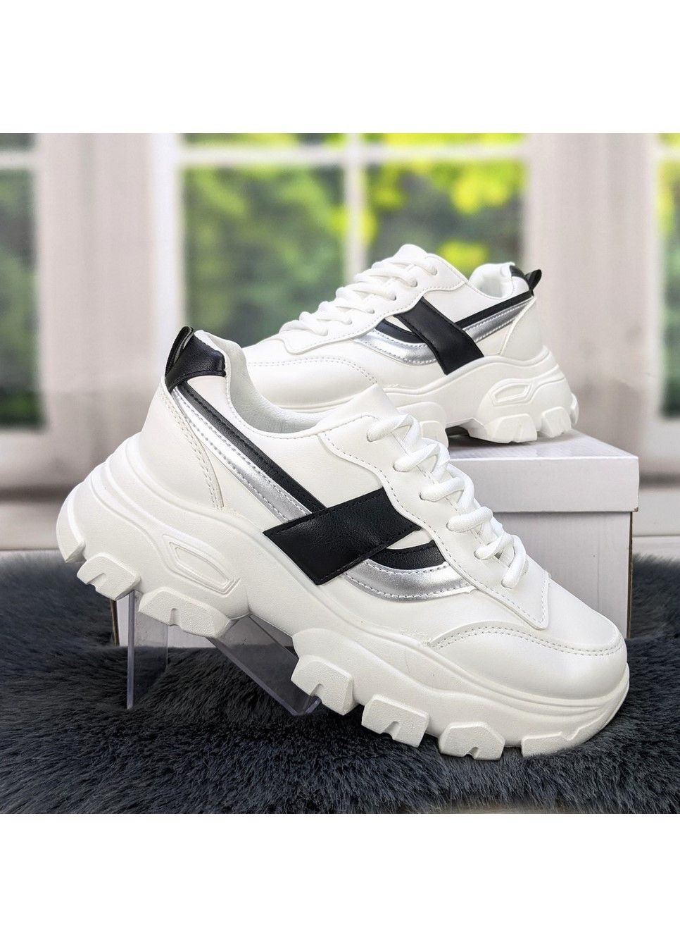 Кросівки жіночі білі на об'ємній підошві Сар білі демісезони (301127721)