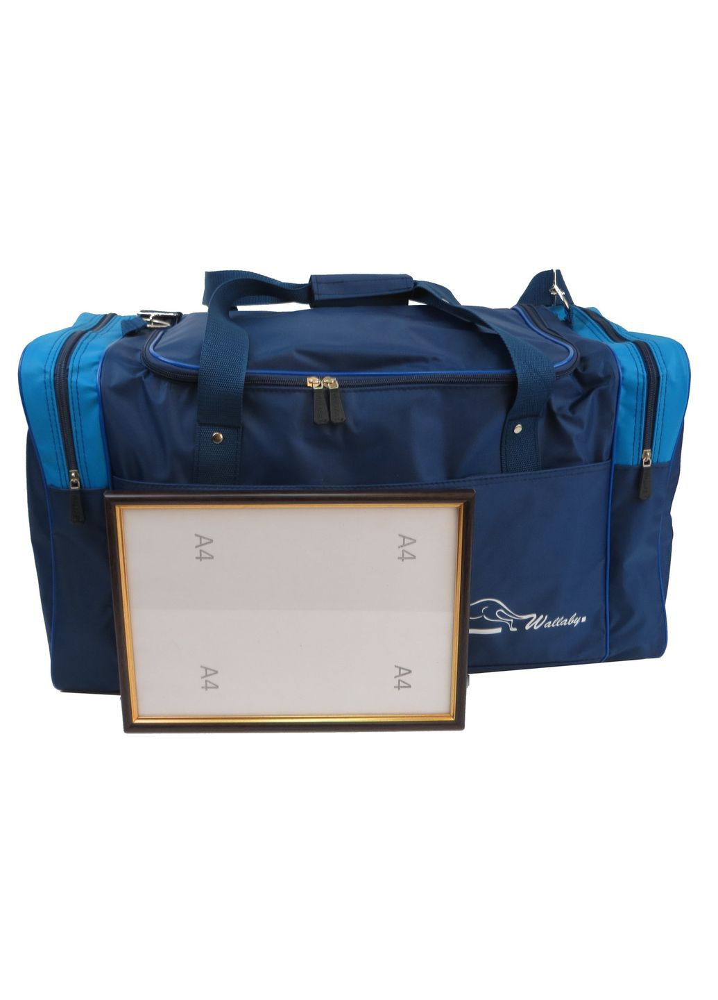 Сумка дорожная 60 л синяя с голубым Wallaby (360893558)