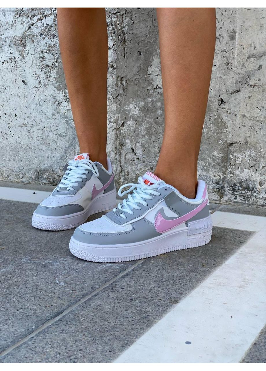 КРОСІВКИ ЖІНОЧІ NIKE AIR FORCE 1 SHADOW GREY PINK НАЙК АІР ФОРС 1 ПРЕМІУМ No Brand рожеві демісезони (367172190)