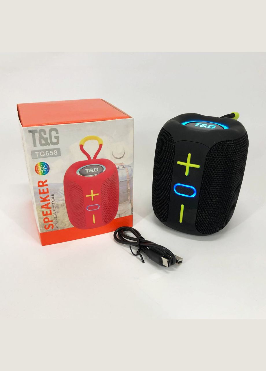 Портативна Bluetooth колонка TG658 8W з RGB підсвічуванням, Бездротова колонка потужна. Колір: чорний No Brand (359475302)