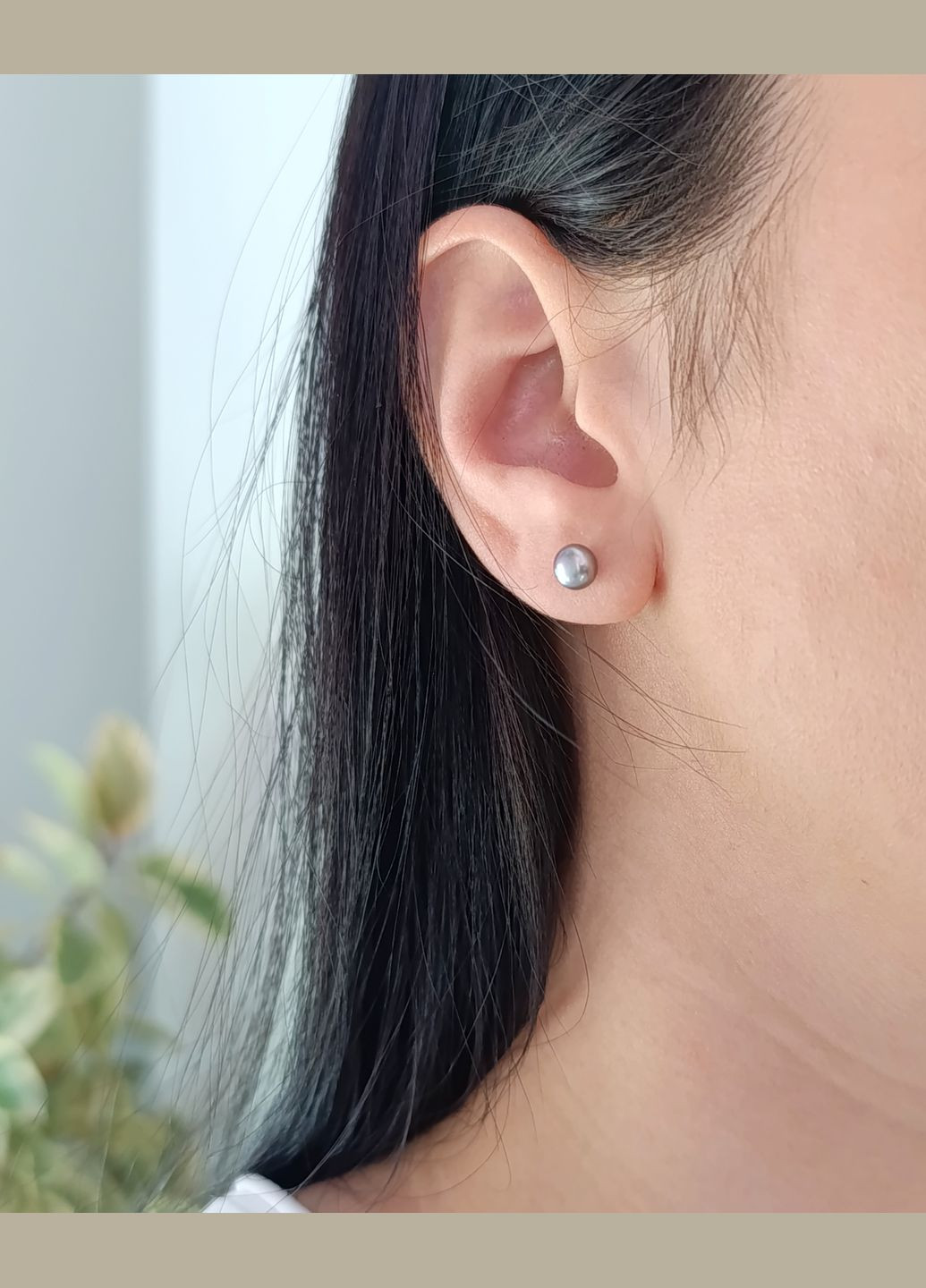 Сережки-пусети срібні із сірими перлами Е-544 Shatlen Сережки (346488837)