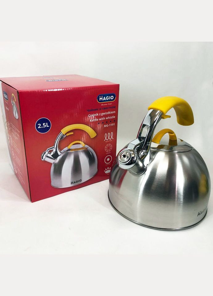 Чайник для газової плити в інтернет-магазині MG-1191 2.5 Л, Чайник XA-727 з нержавійки Magio (349822257)