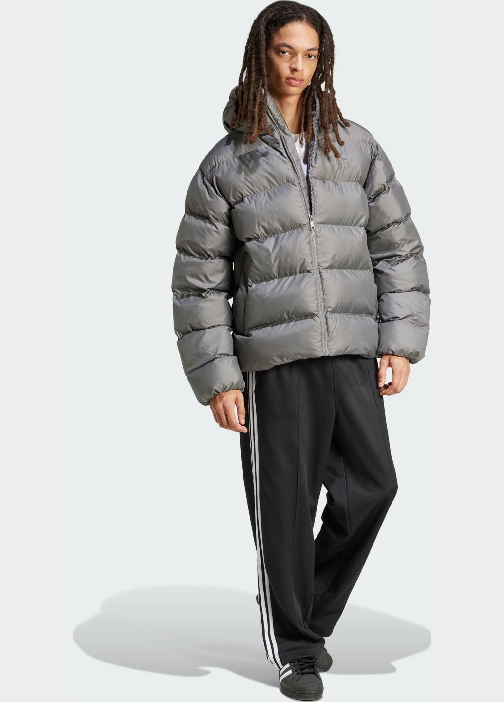 Серая демисезонная пуховик tonal hooded adidas
