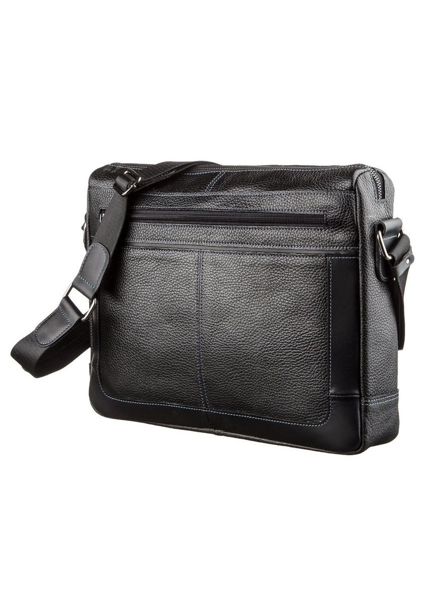 Деловая мужская сумка через плечо для документов из натуральной кожи черная (sku_11244) No Brand (330012885)