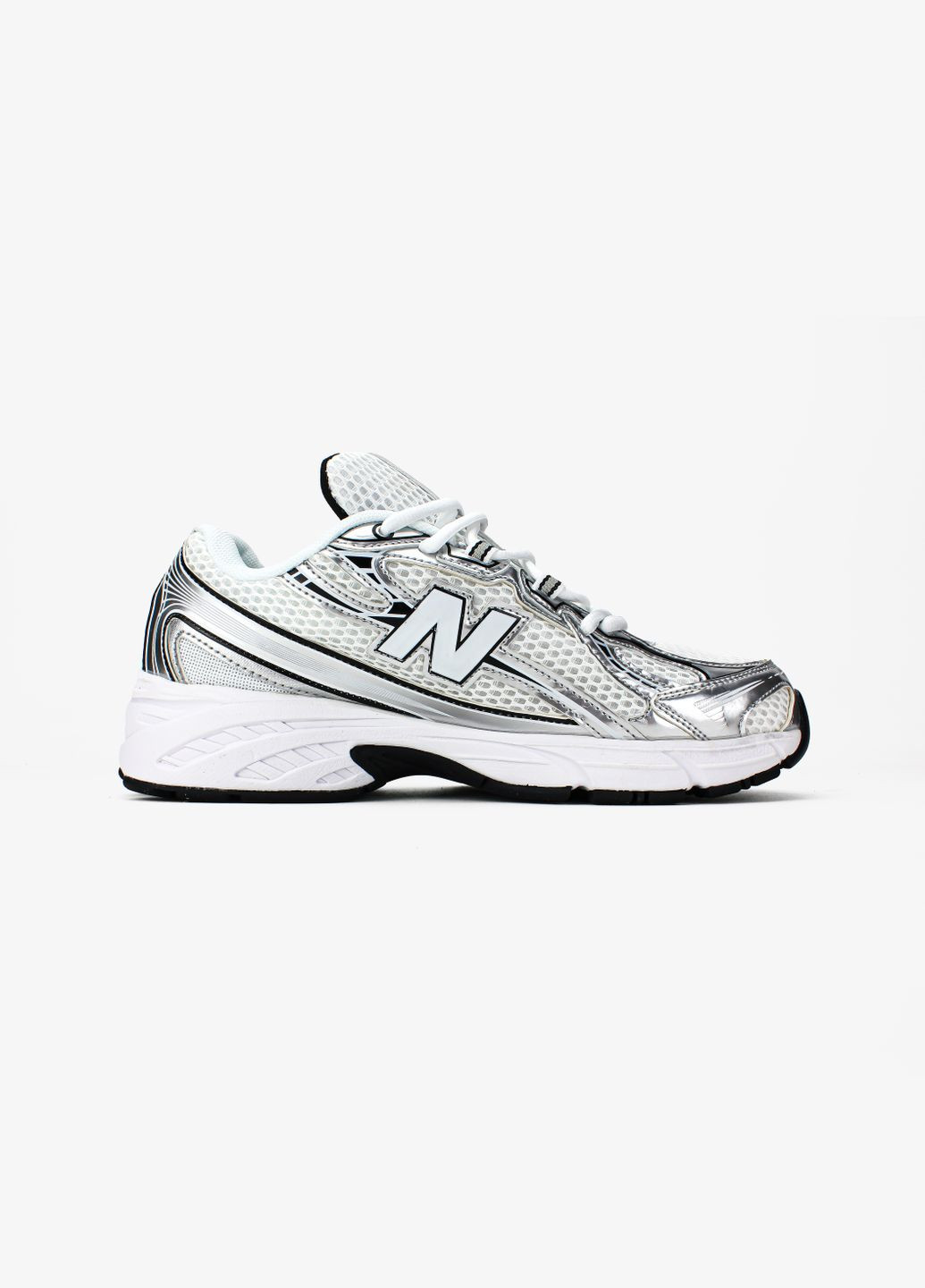 Кроссовки женские и мужские кроссовки New Balance 740 v2 White Silver Black | Нью Беланс 740 белые серебряные No Brand белые демисезоны (338433443)