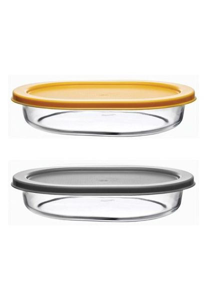 Жаростойкая форма 520мл с крышкой стеклянная для выпечки и хранения термостойкая форма для еды Borcam (368979979)